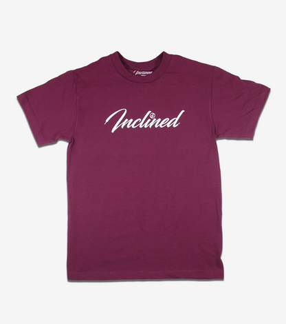 Inclined Apparel Burgundy Inclined Logo T-Shirt Unisex